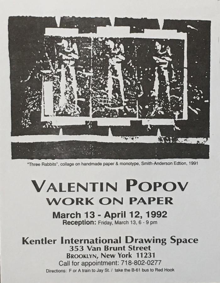 Valentin Popov, Work on Paper