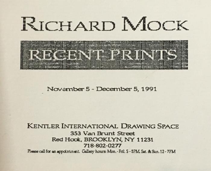 Richard Mock, Recent Prints