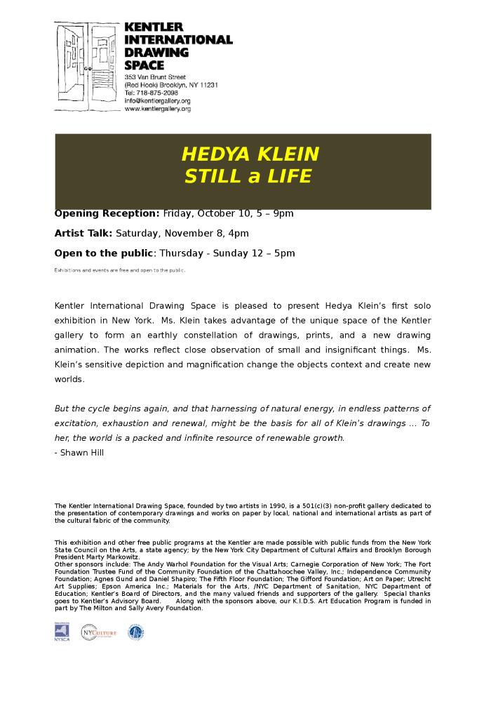 Hedya Klein, Still A Life