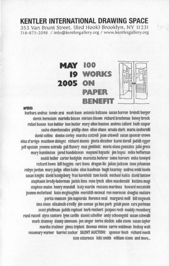 100 Works on Paper Benefit, May 19