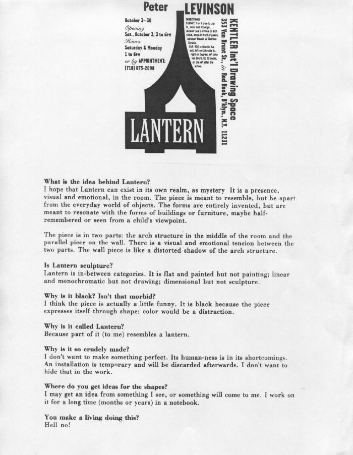 Peter Levinson, "Lantern"