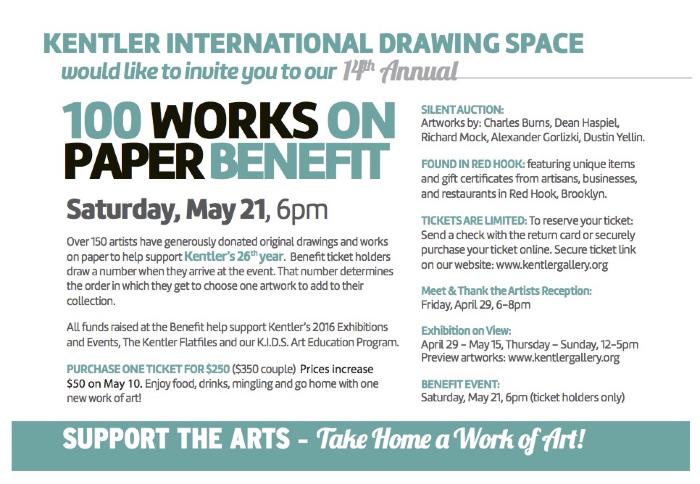 100 Works on Paper Benefit Exhibition, 2016