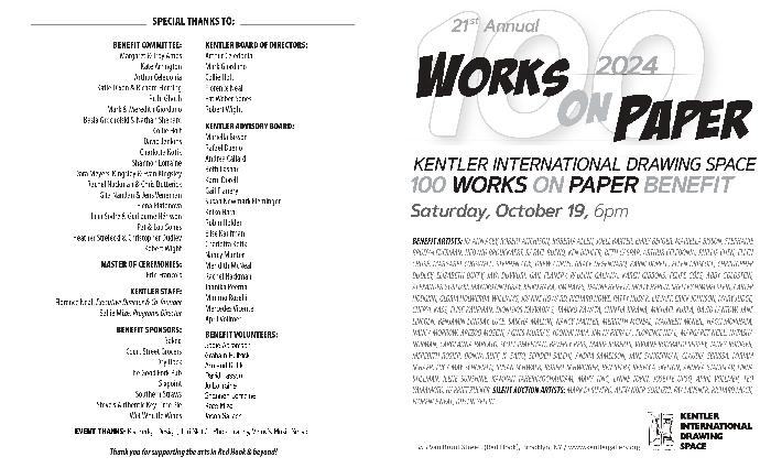 2024 KENTLER BENEFIT - 100 Works on Paper